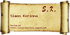 Simon Korinna névjegykártya